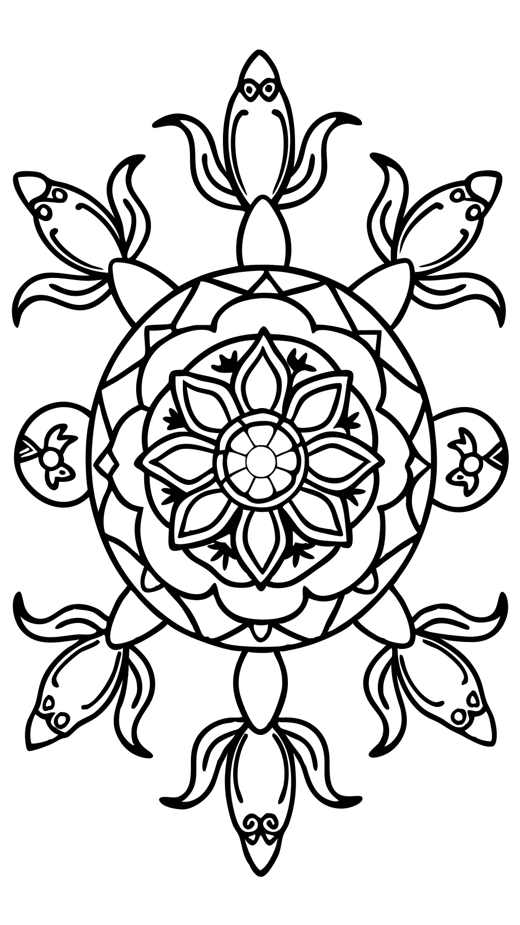 turtle mandala coloring pages